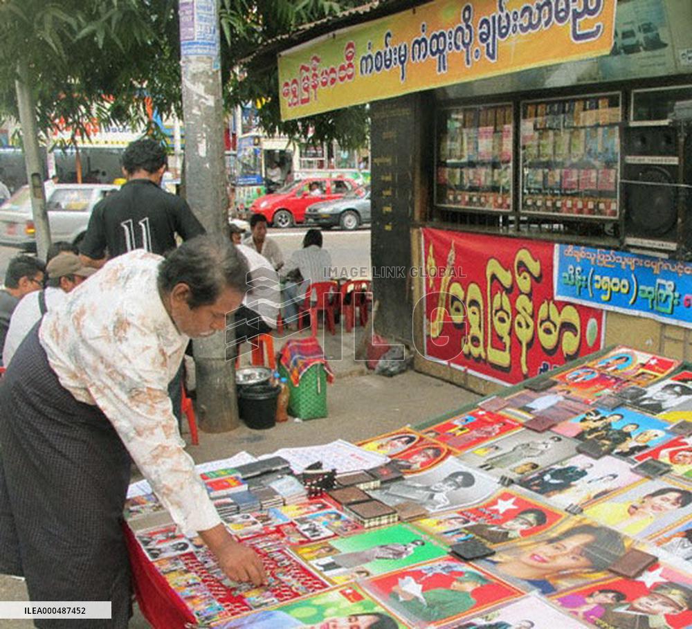 Suu Kyi goods in Yangon