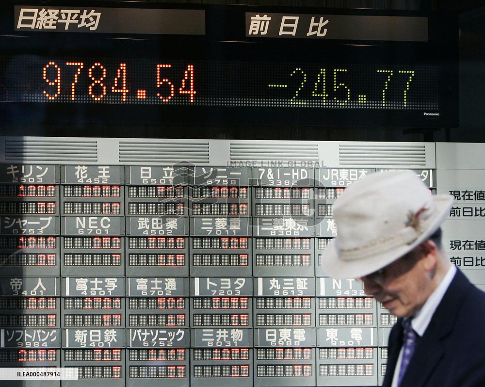 Japan stocks close at 5-month low on global economic worries