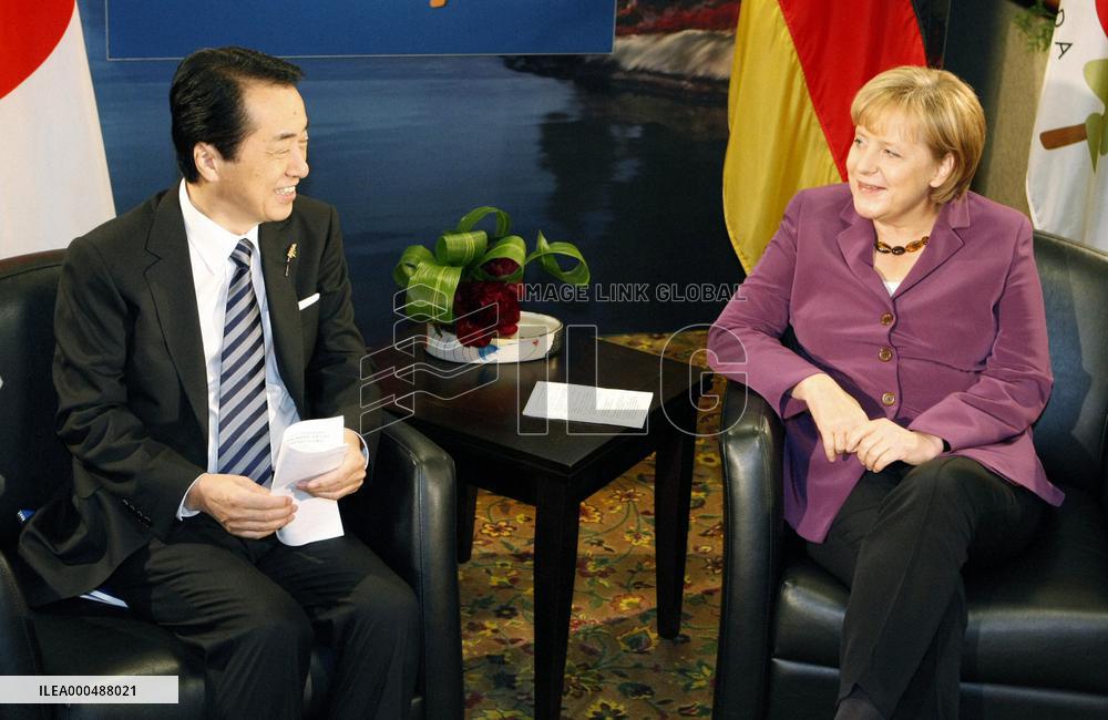 Kan, Merkel meet before G-8 summit