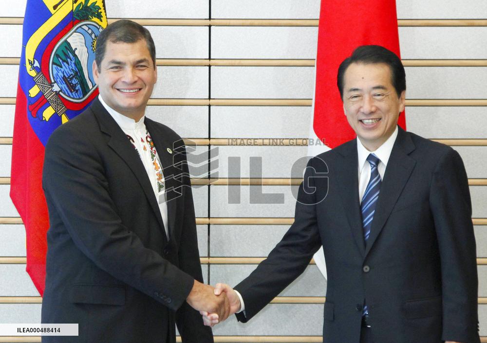 Ecuadorian Pres. Correa meets Kan