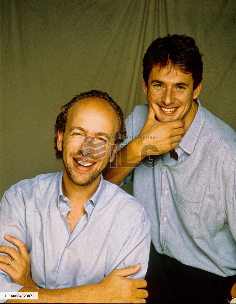 L-R, ERIC FELLNER, TIM BEVAN producers   Working Title films