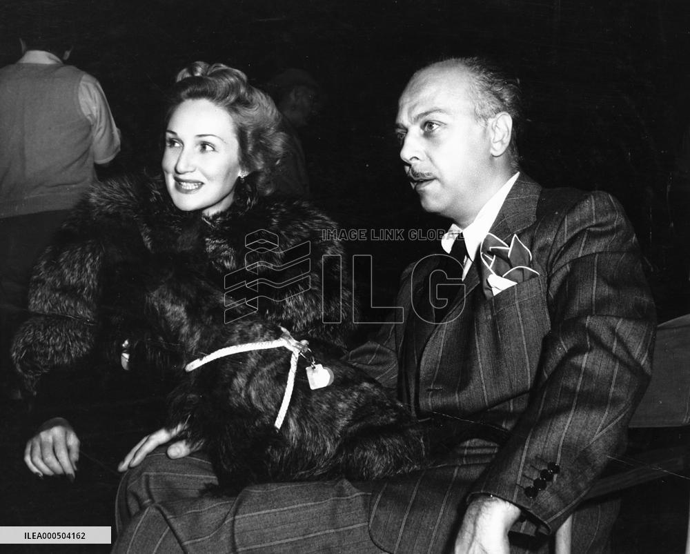 SANDRA GAHLE AND MITCHELL LEISEN ON THE SET OF THE LADY IS W