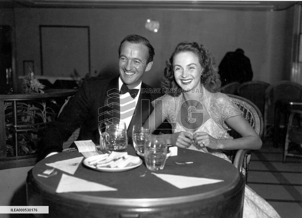DAVID NIVEN with his wife HJORDIS TERSMEDEN