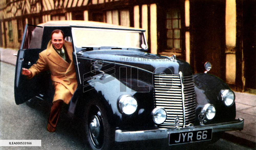 Actor DEREK FARR with his 16 horsepower Armstrong-Siddeley c
