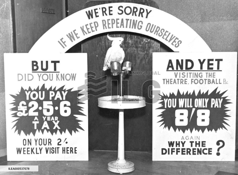 ENTERTAINMENT TAX  POSTER  LATE 1940s / 1950s ENTERTAINMENT
