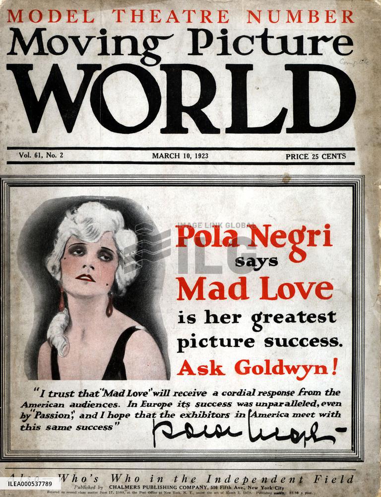 MOVING PICTURE WORLD 10.3.1923  POLA NEGRI