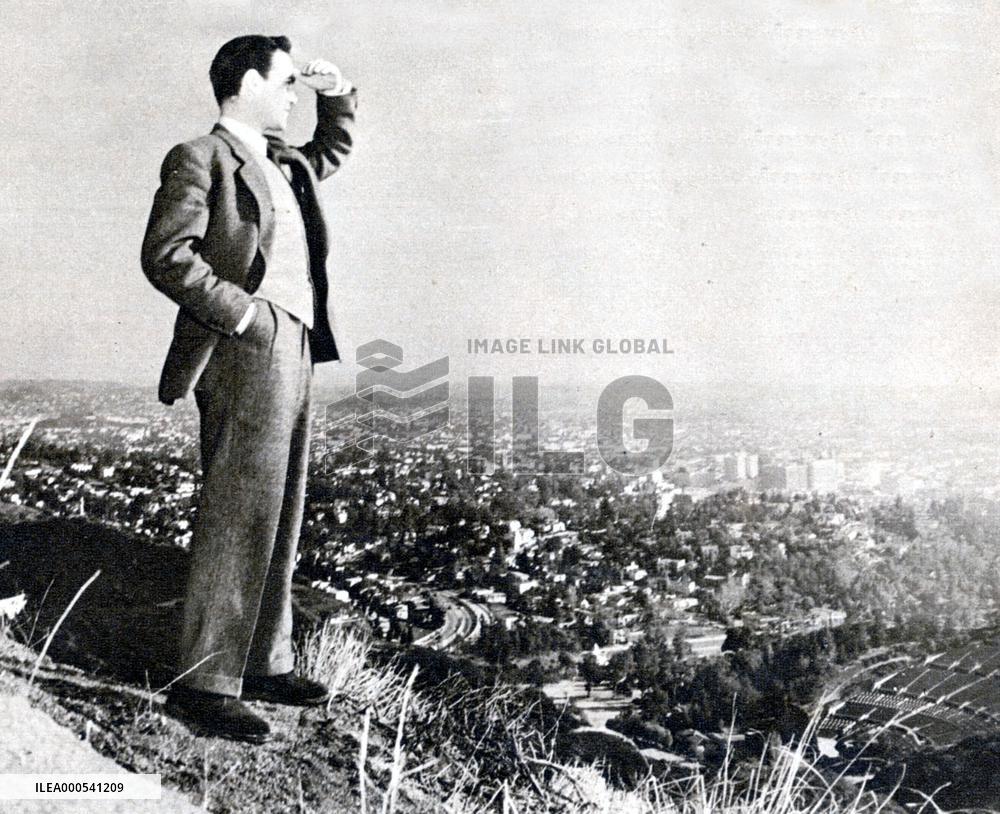 Actor RICHARD TODD looks out over Hollywood RICHARD TODD  Ac