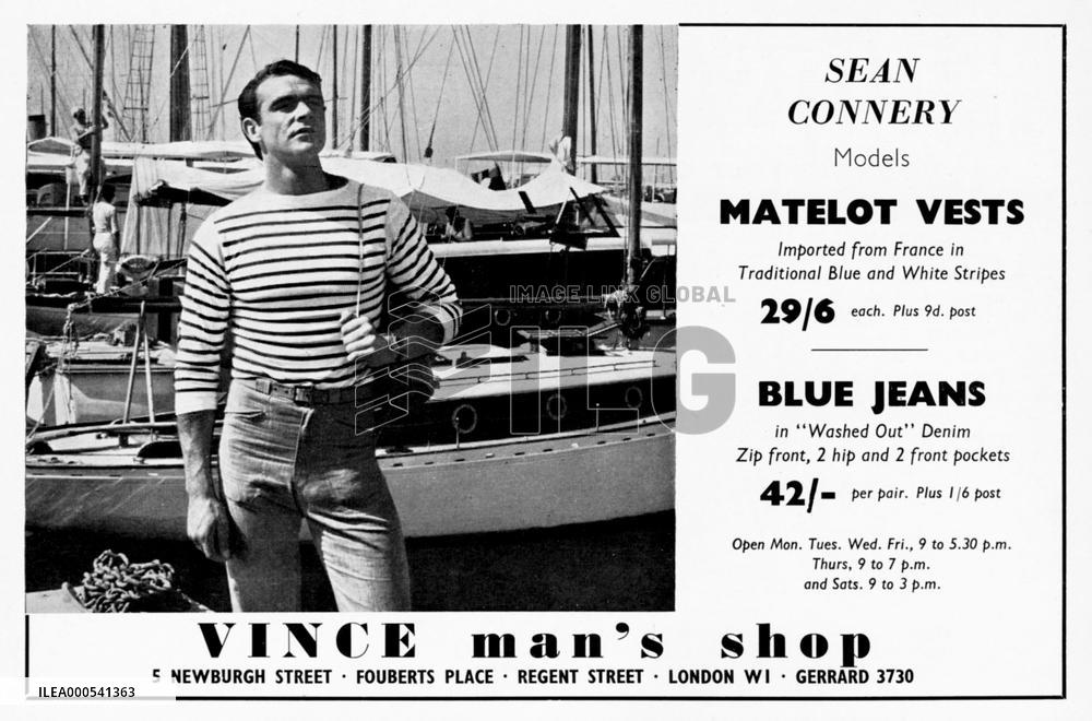 Early in his career film star SEAN CONNERY modelled clothing
