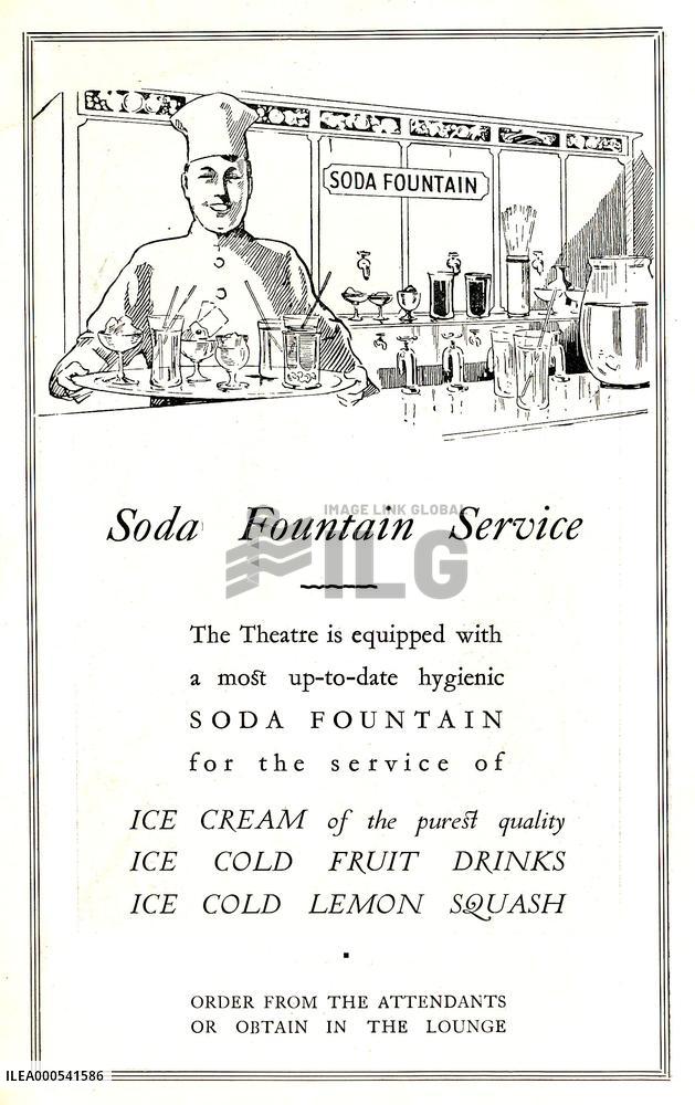 SODA FOUNTAIN IN THE PICCADILLY THEATRE LONDON  c1928/9