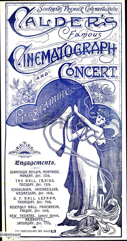 CALDERS FAMOUS CINEMATOGRAPH AND CONCERT  This programme cov