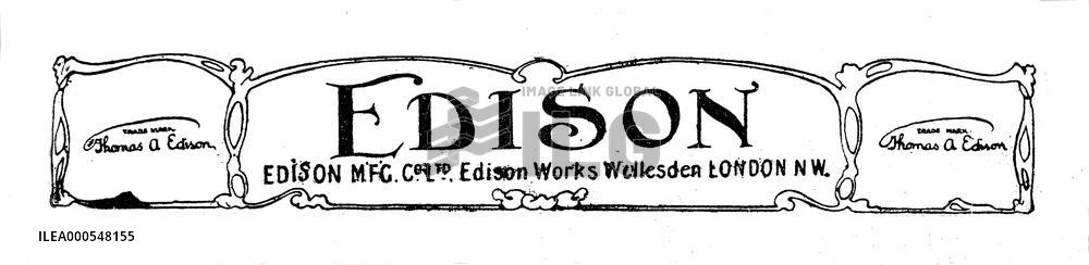 A 1908 ADVERTISEMENT FOR THOMAS EDISON'S LONDON COMPANY
