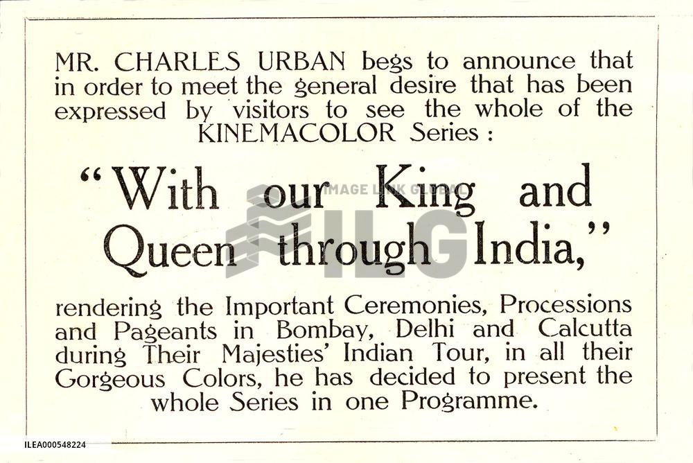 ADVERT FOR THE DELHI DURBAR FILM 1911