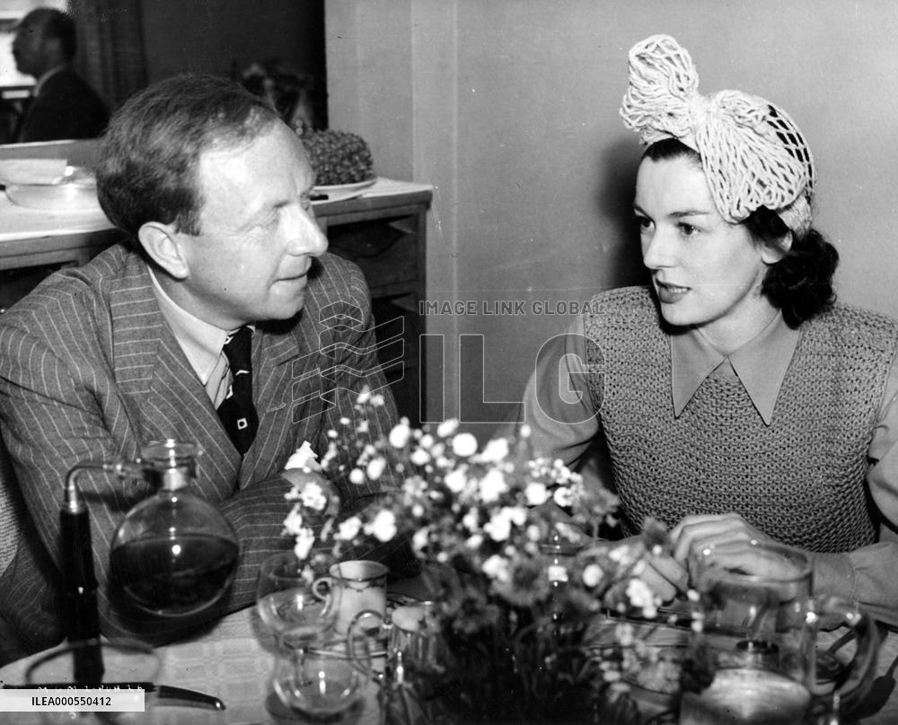 Writer A J CRONIN with ROSALIND RUSSELL who plays the charac