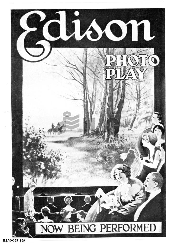 ADVERTISING POSTER FOR EDISON FILMS