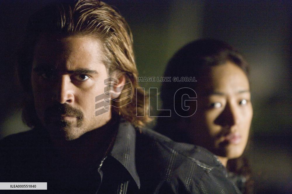 COLIN FARRELL as Detective Sonny Crockett and GONG LI as Chi