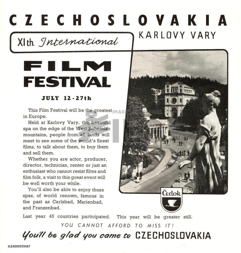 KARLOVY VARY FILM FESTIVAL POSTER - JULY 1958