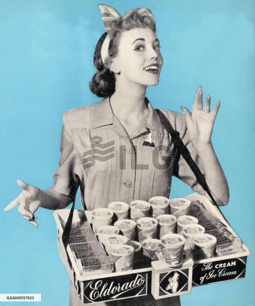 ICE CREAM SALES / USHERETTES c 1954   ICE CREAM SALES / USHE