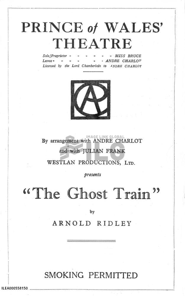 THEATRE - THE GHOST TRAIN by Arnold Ridley   Prince of Wales