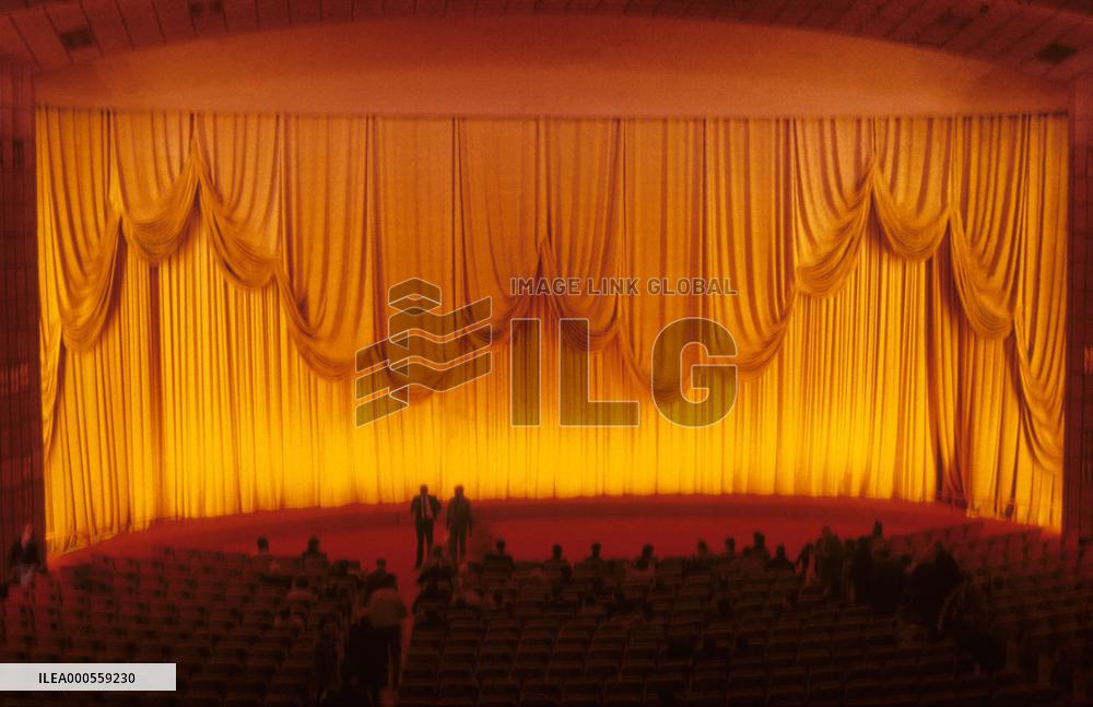 CINEMA CURTAINS  Interior of the ODEON, LEICESTER SQUARE