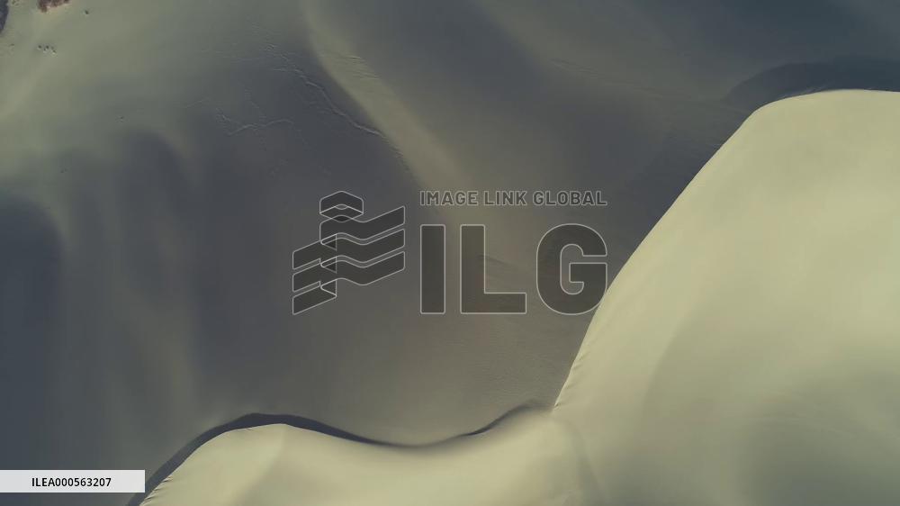 Video Aerial Shot Taklamakan Desert