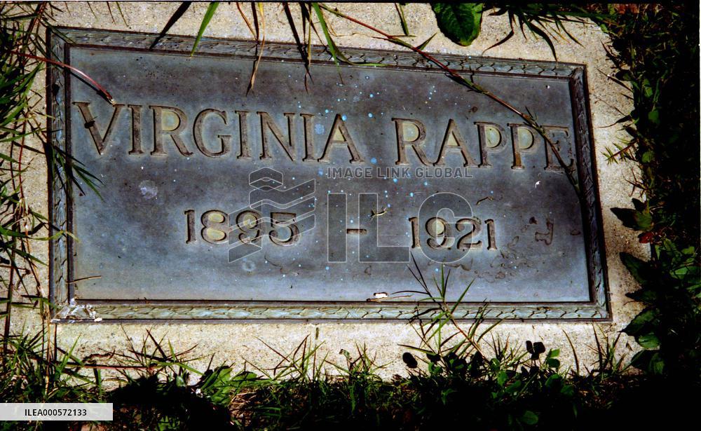 Grave of VIRGINIA RAPPE in The Hollywood Cemetery, Los Angel