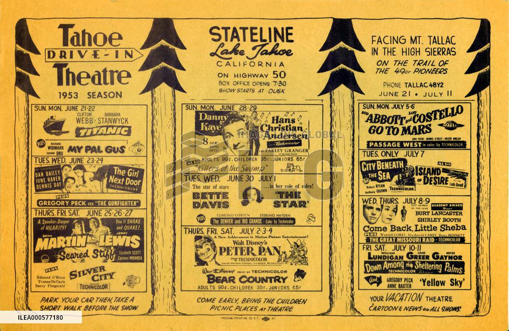 A DRIVE IN CINEMA PROGRAMME FROM THE STATELINE DRIVE-IN  AT