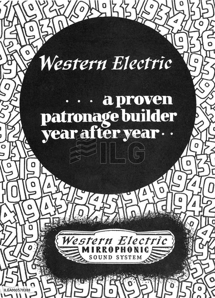 Advertisement for WESTERN ELECTRIC sound system  c1937