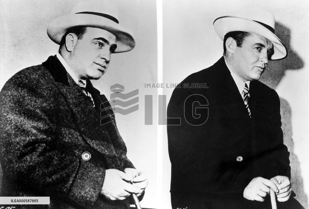 The real AL CAPONE (left), compared with the actor ROD STEIG