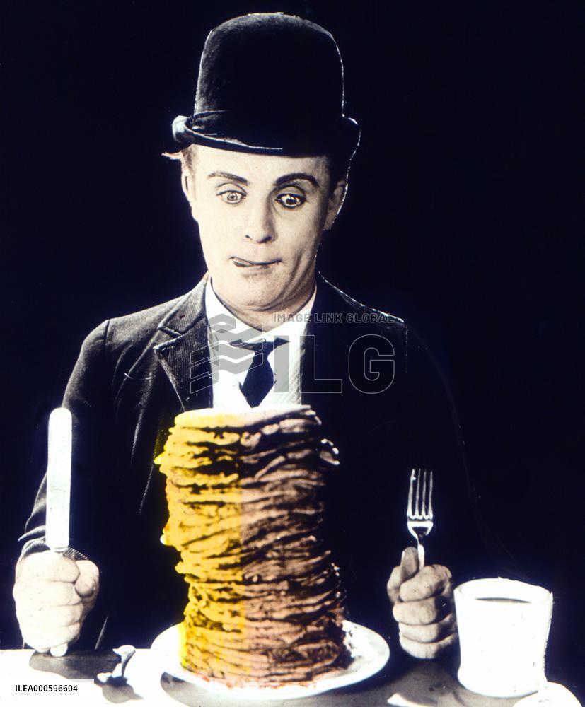 BOBBY VERNON tackles his pancake pile