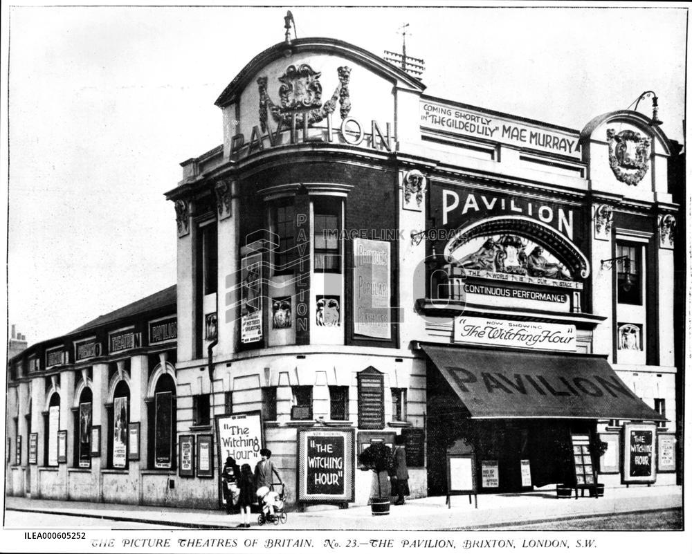 THE PAVILION, BRIXTON seen in 1921 and advertising performan