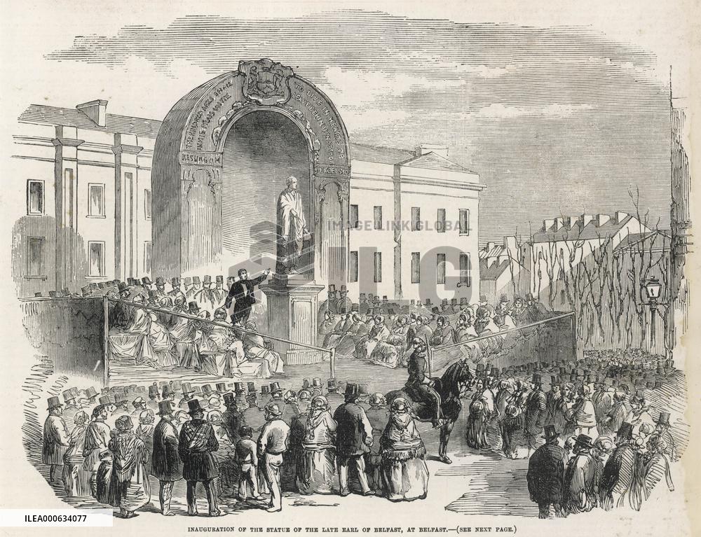 Inauguration of the statue of the late Earl of Belfast, at B