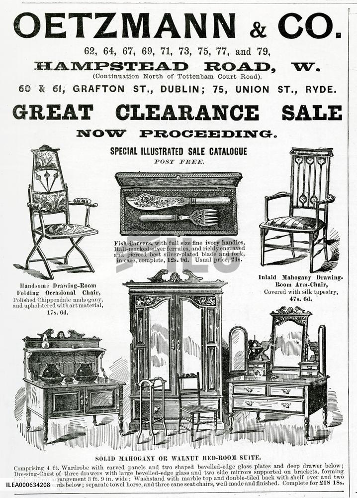 Advert for Oetzmann &amp; Co. Victorian furniture 1900