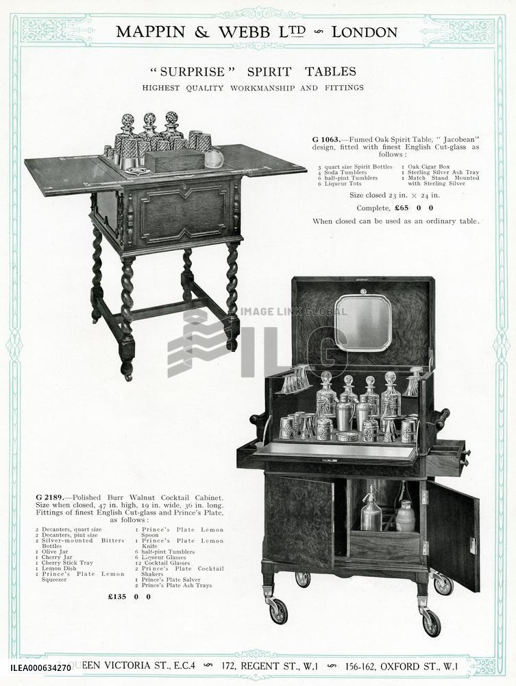 Trade Catalogue for \'surprice\' spirit tables 1930