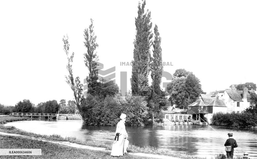 Iffley, the Mill Lock and Bridge 1890