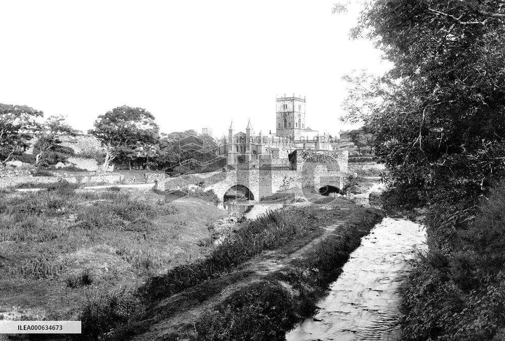 St Davids, the Cathedral, from the south-west 1890