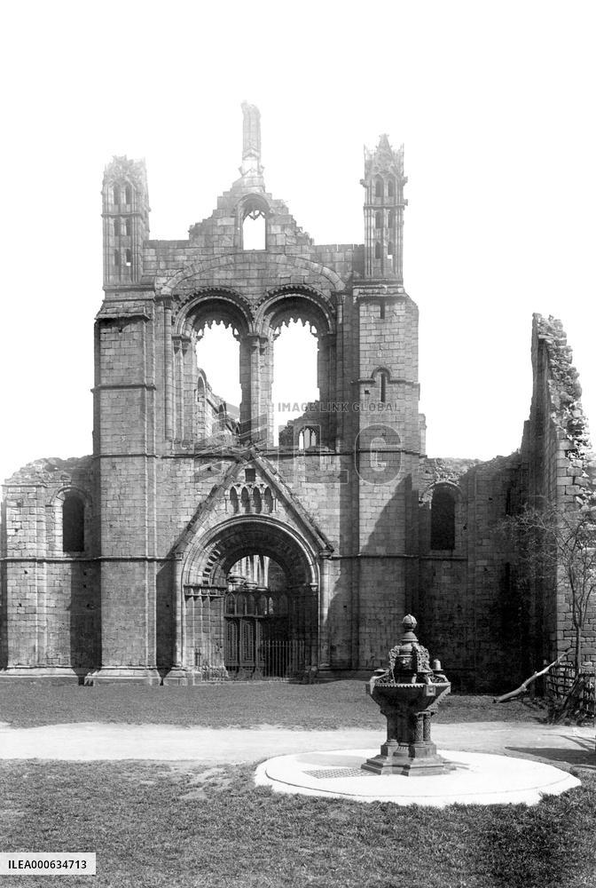 Kirkstall Abbey, West Front 1891