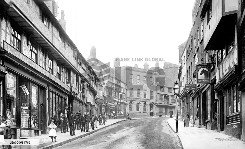 Shrewsbury, Nag's Head, Wyle Cop 1891