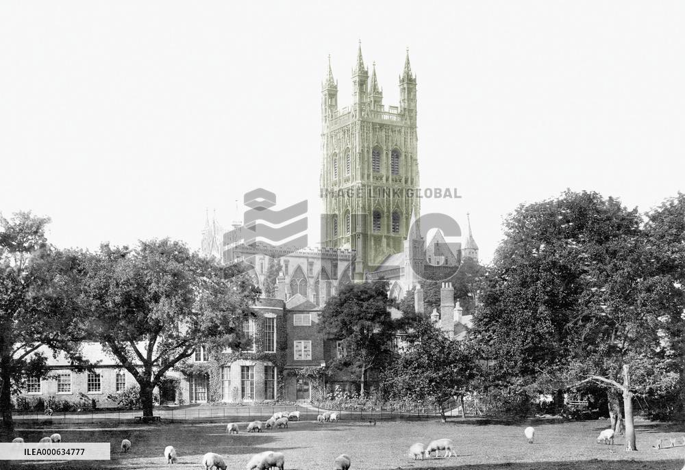 Gloucester, Cathedral north east 1891