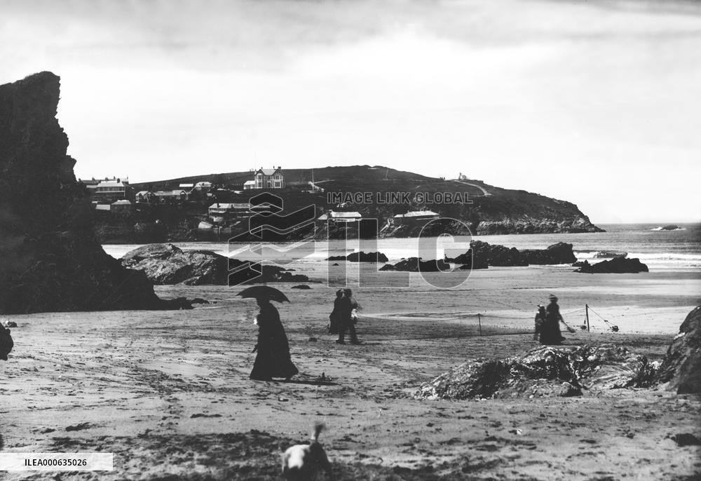 Newquay, tennis on the Sands 1887