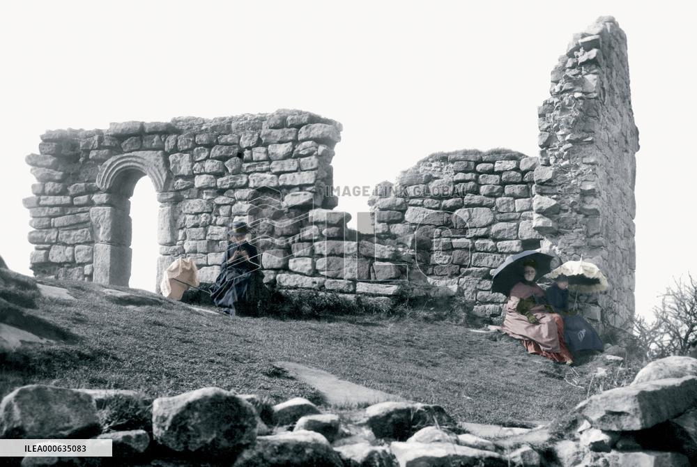 Heysham, St Patrick's Chapel Ruins, Heysham Head 1888