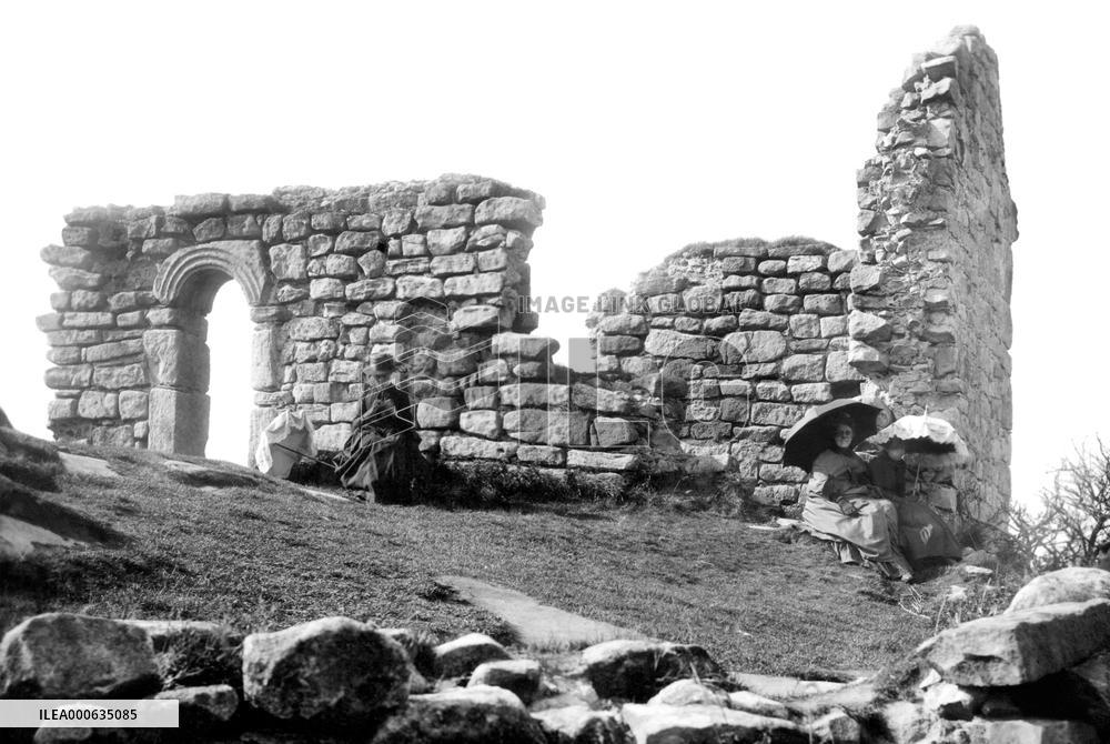 Heysham, St Patrick's Chapel Ruins, Heysham Head 1888