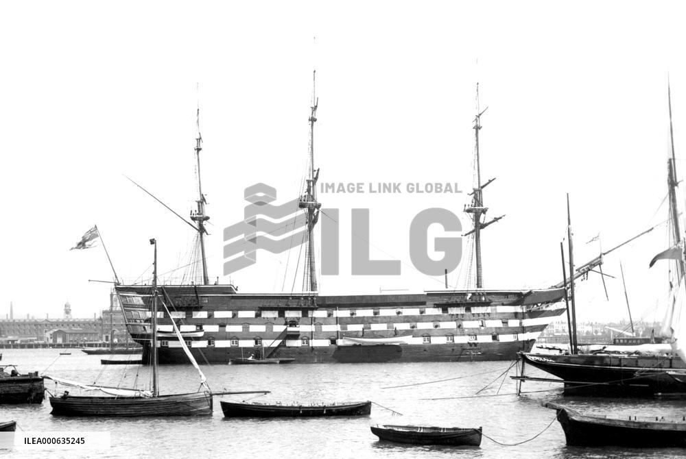 Portsmouth, Harbour and HMS 'Victory' 1890