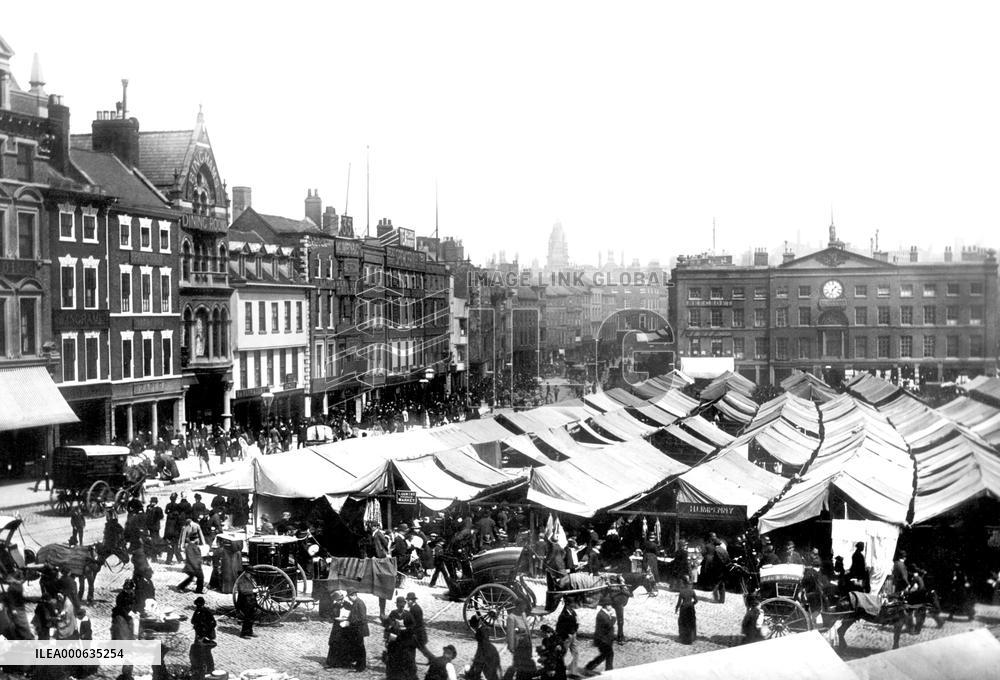 Nottingham, the Market 1890