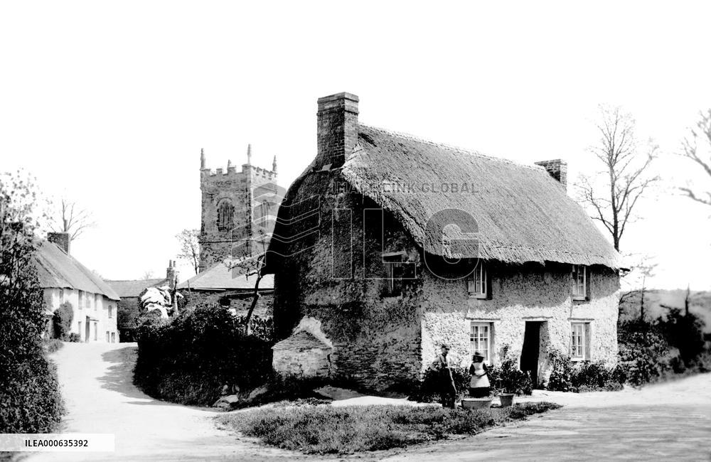 St Clement, Church and Cottages 1890