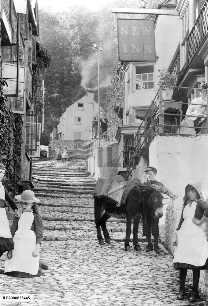 Clovelly, the Street 1890