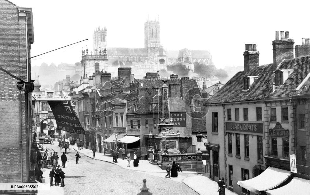 Lincoln, the Cathedral and Stonebow 1890