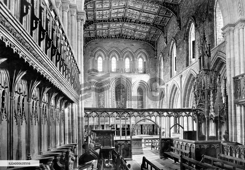 St Davids, the Cathedral, the Choir looking east 1890