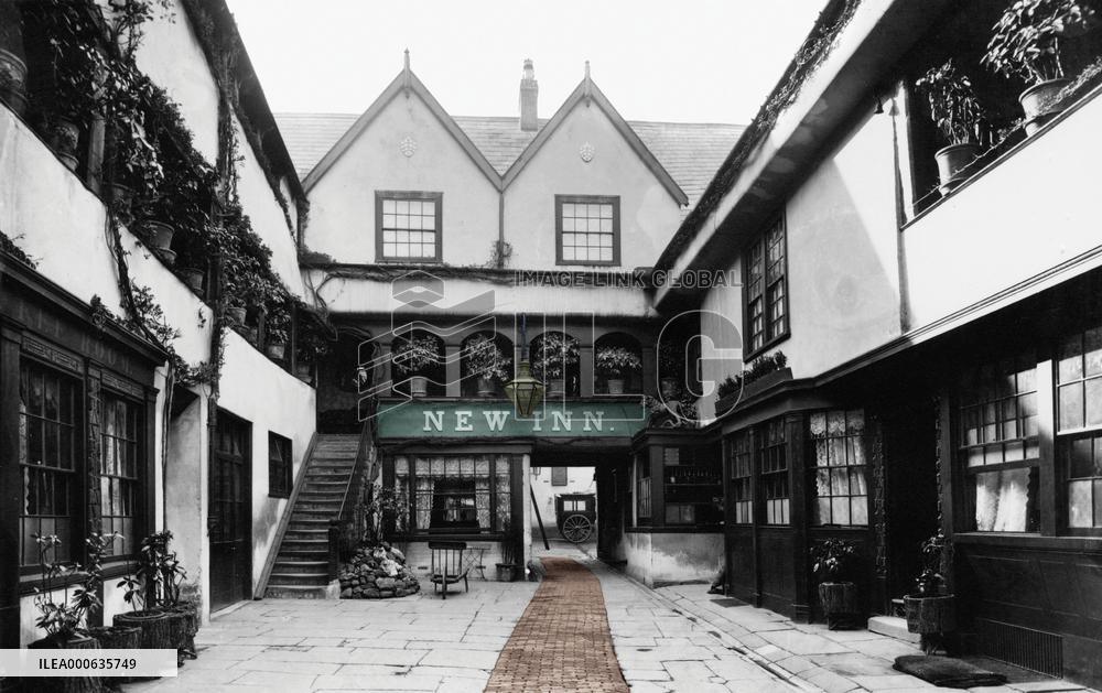 Gloucester, New Inn Courtyard 1893