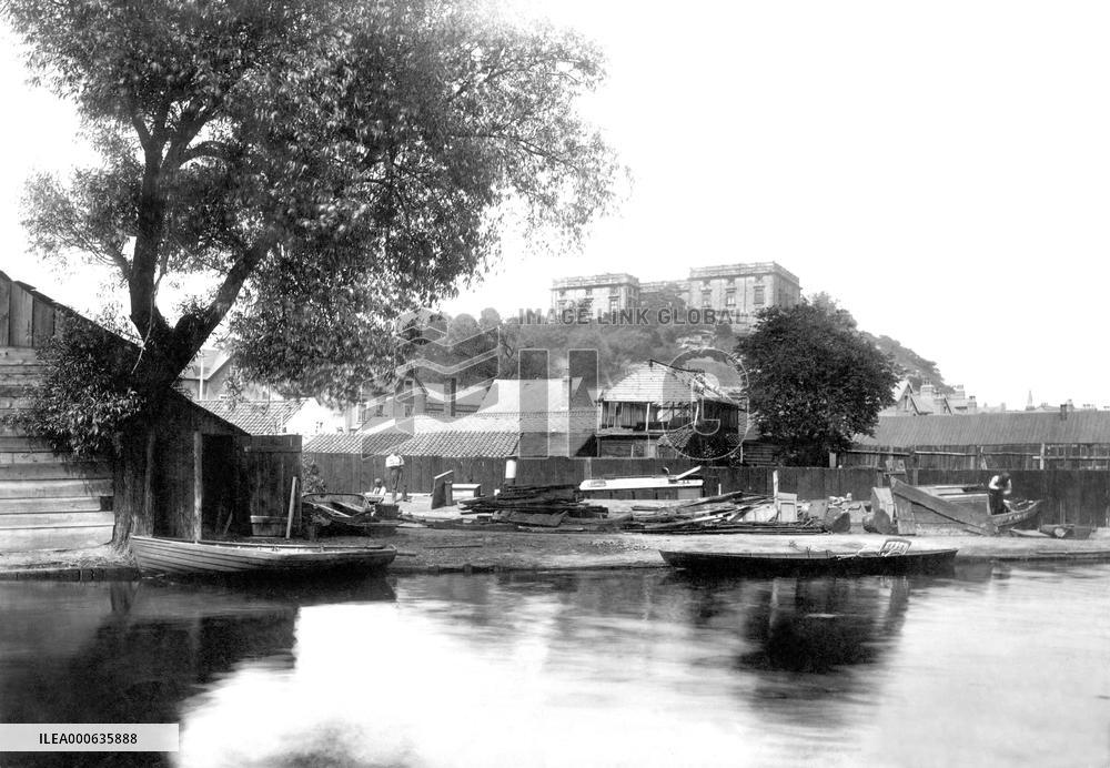 Nottingham, the Castle from the Canal 1893