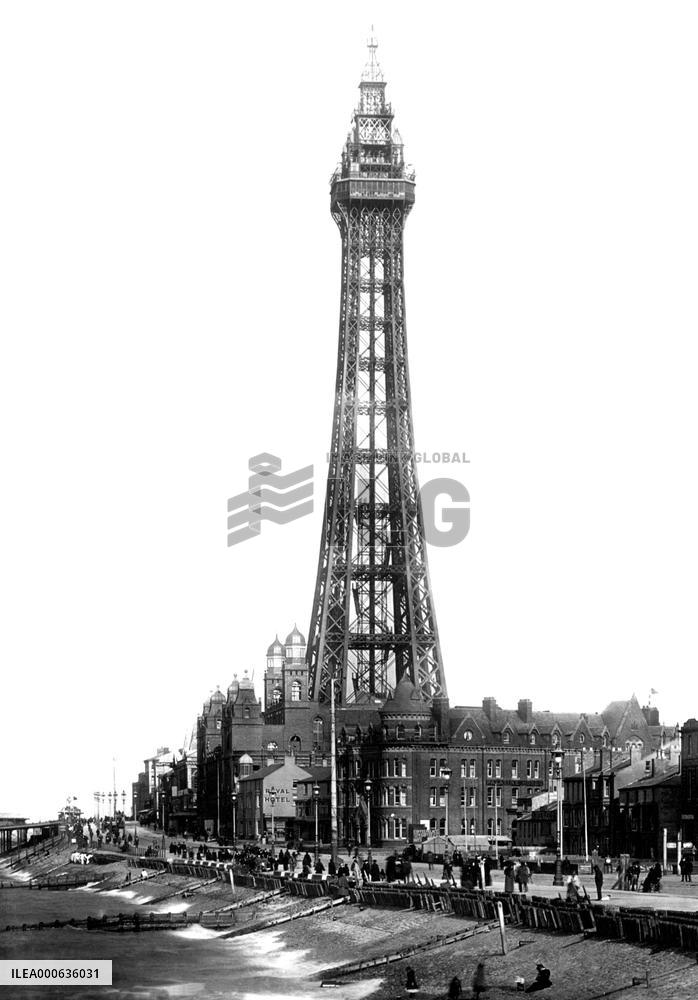 Blackpool, the Tower from Central Pier 1894